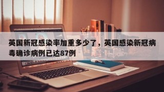 英国新冠感染率加重多少了，英国感染新冠病毒确诊病例已达87例